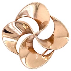 Vintage Tiffany & Co. 14 Karat Gold Modern Pin-Wheel Brooch or Pin