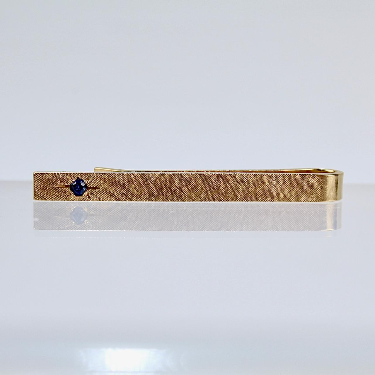 sapphire tie clip