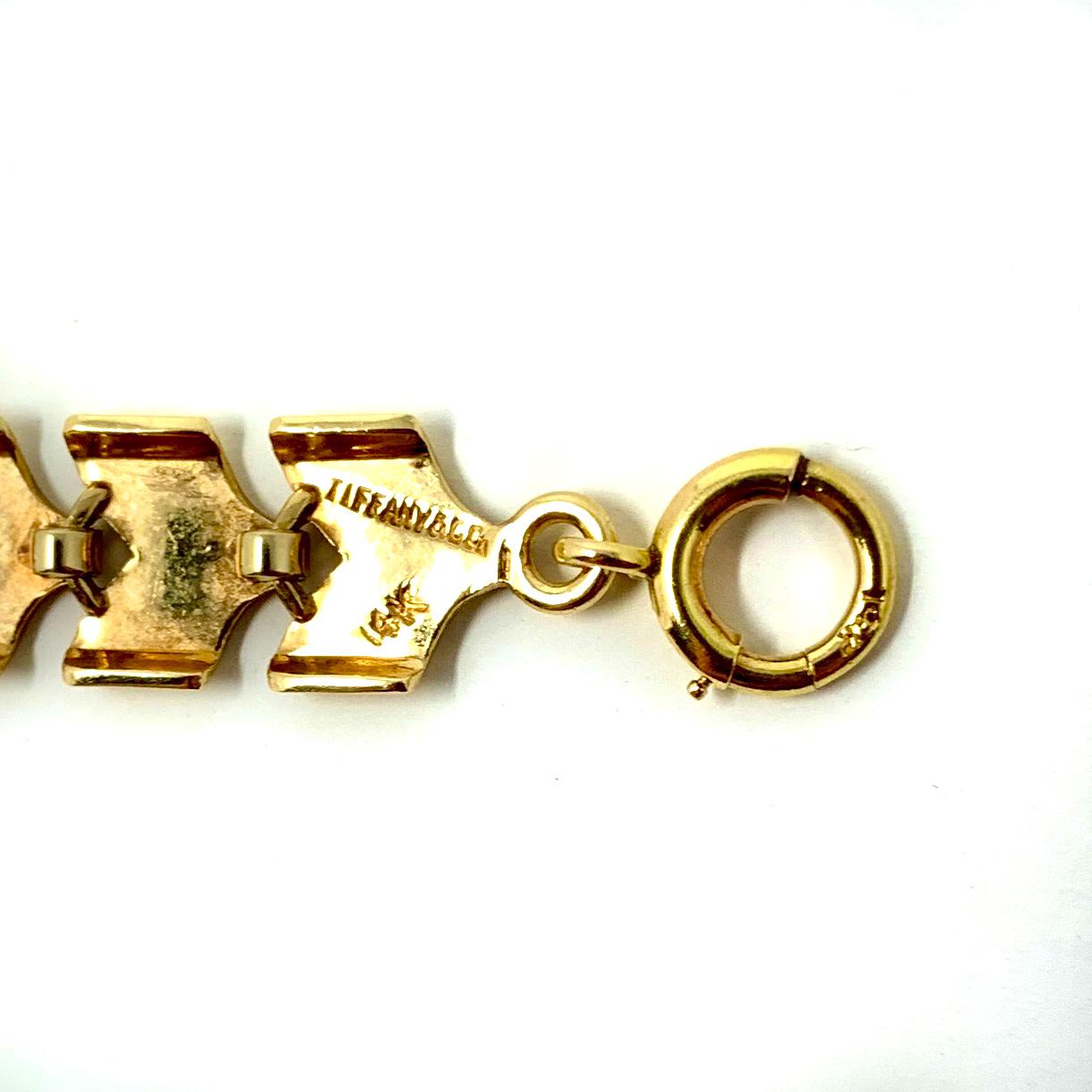 Tiffany & Co. 14 Karat Gold Vintage Chevron Link Necklace 2