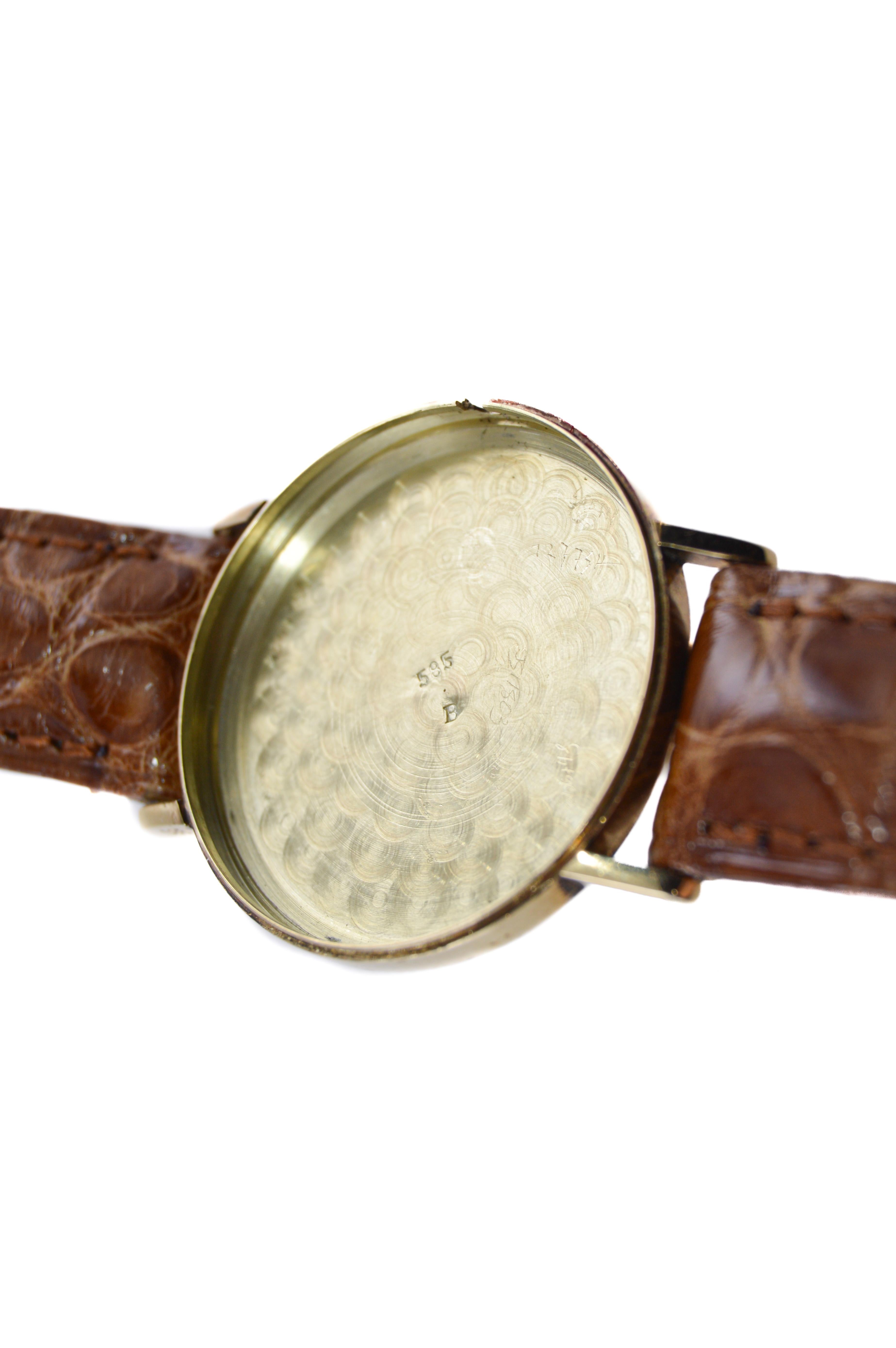 Tiffany & Co. 14 Karat Solid Yellow Gold Vintage Watch, circa 1930s For Sale 5