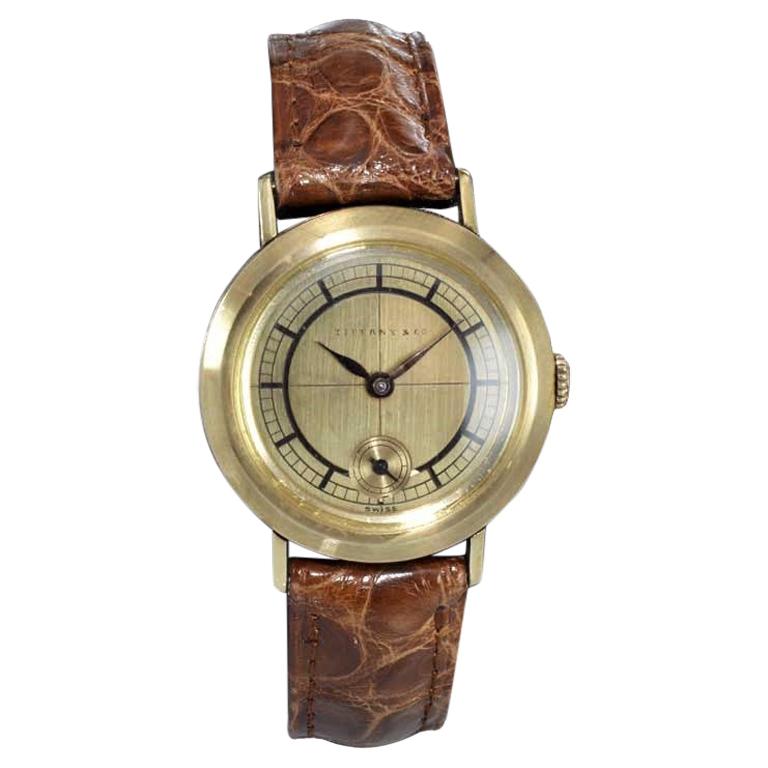 Tiffany & Co. 14 Karat Solid Yellow Gold Vintage Watch, circa 1930s For Sale