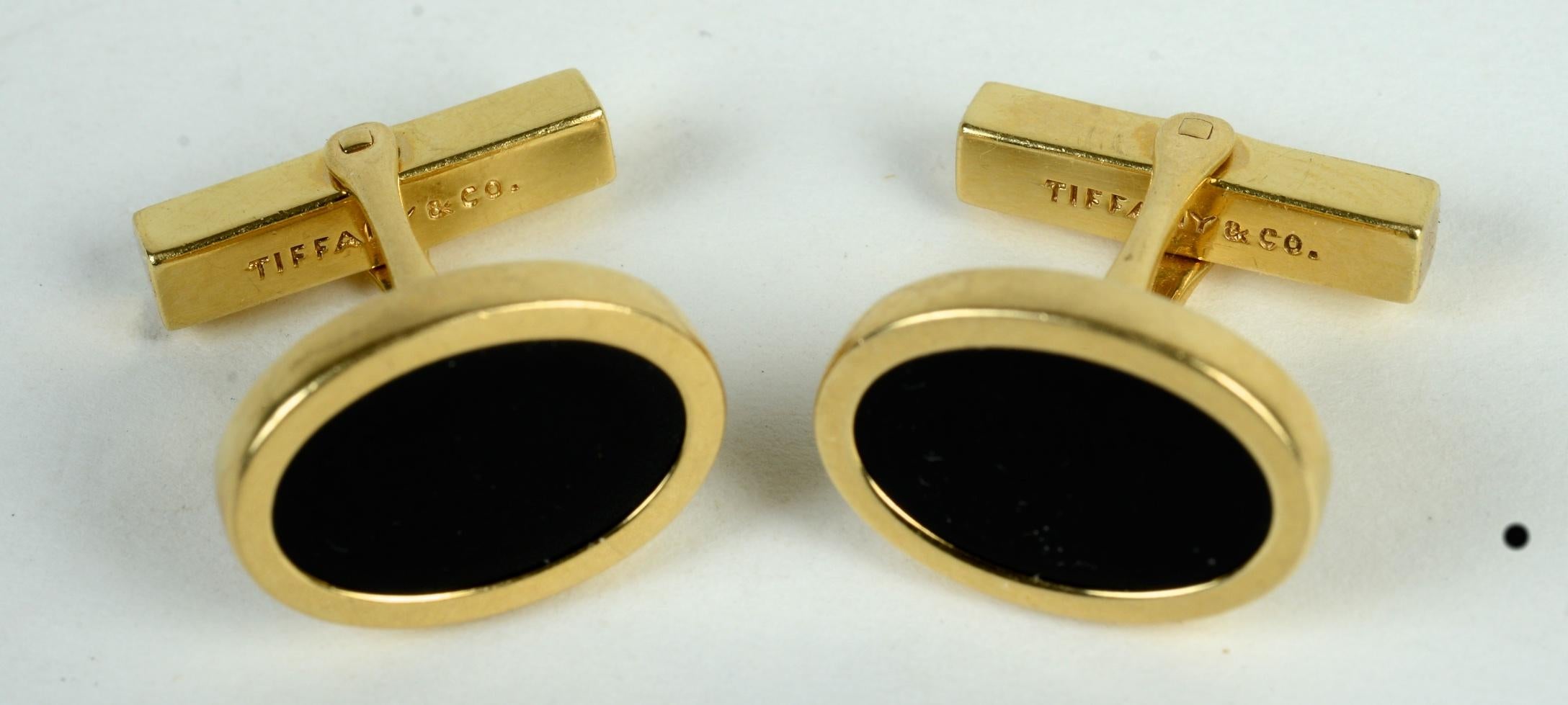 Tiffany and Co. 14 Karat Yellow Gold and Black Onyx Vintage ...