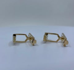 Tiffany & Co. 14 Karat Yellow Gold Art Deco Style Cufflinks with Blue Sapphires