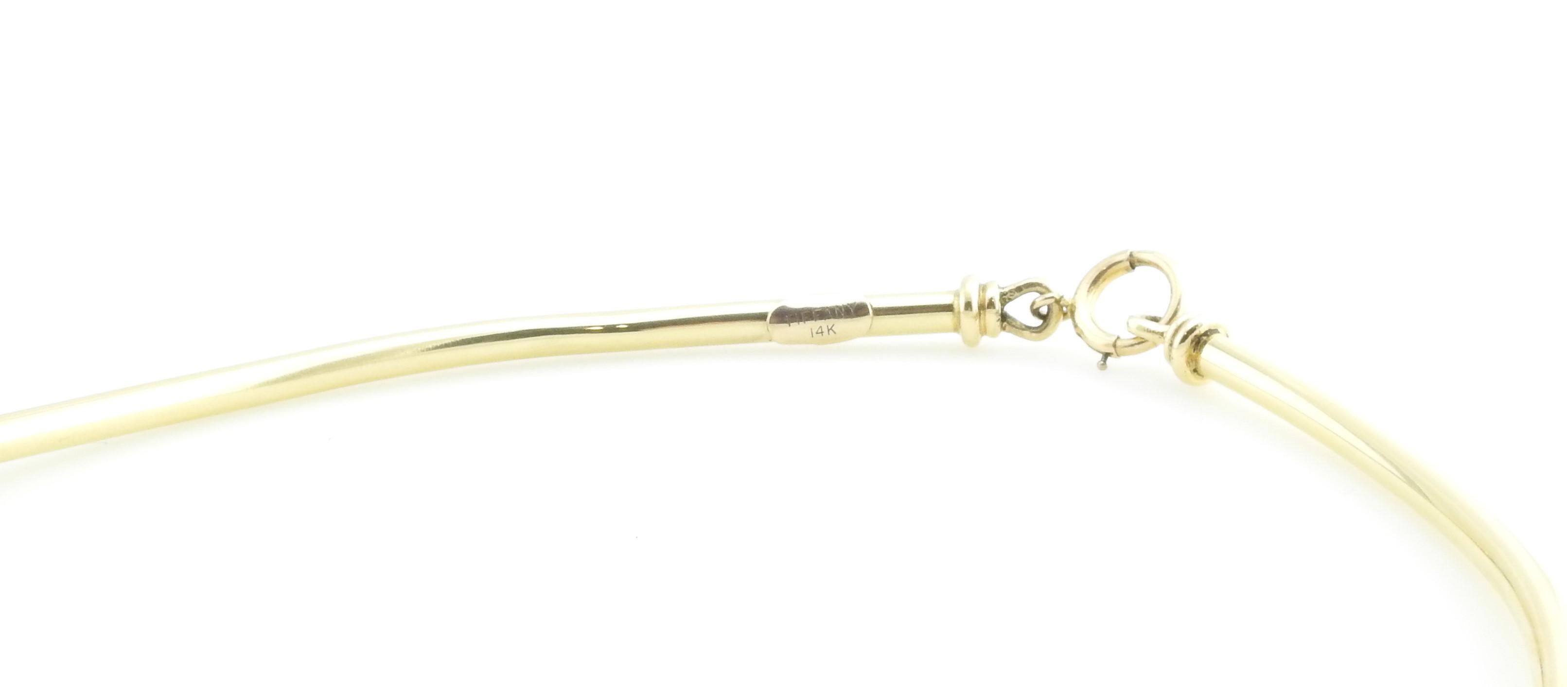 Tiffany & Co. 14 Karat Yellow Gold Bar Necklace Choker In Good Condition In Washington Depot, CT