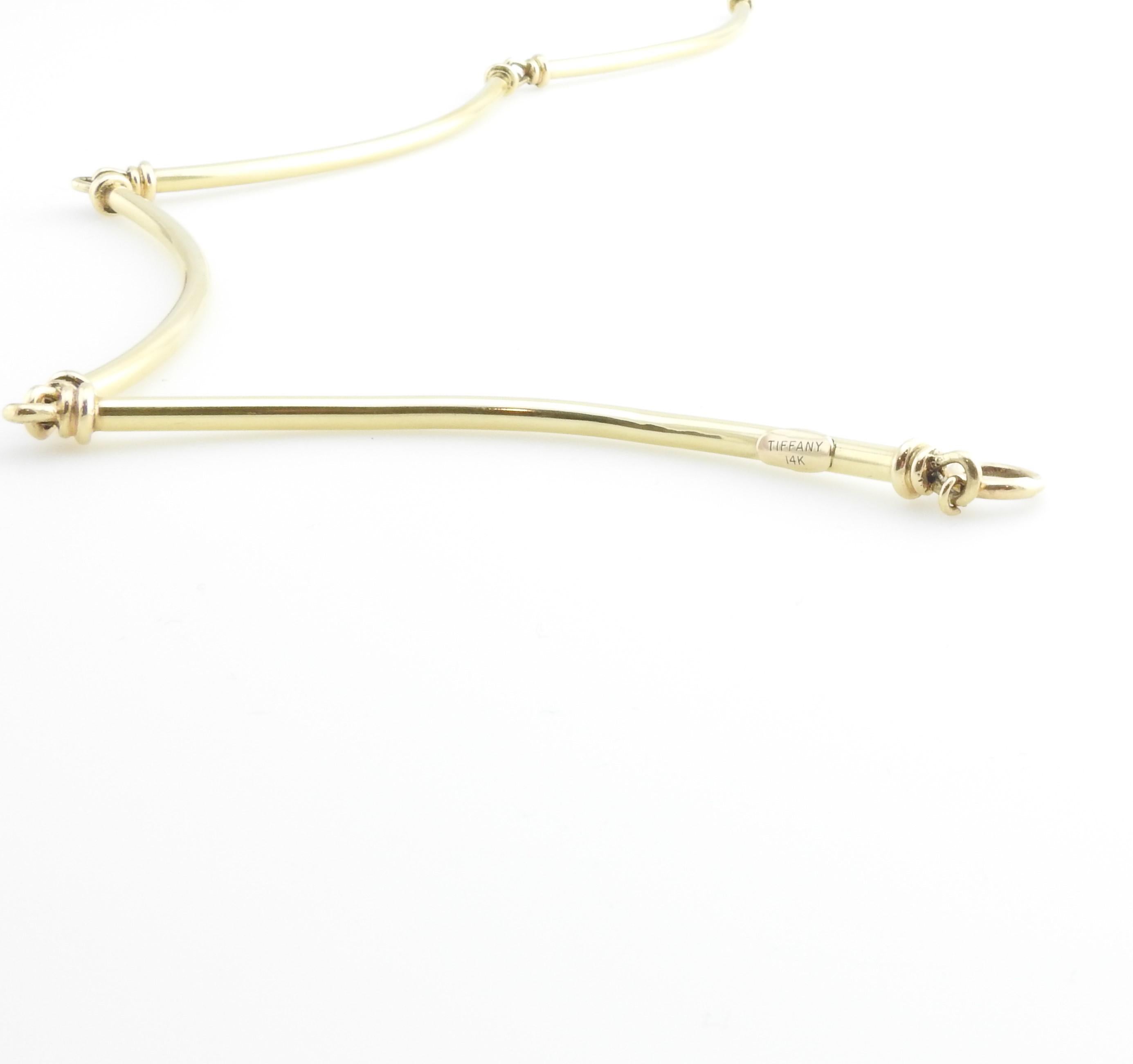 Tiffany & Co. 14 Karat Yellow Gold Bar Necklace Choker 1