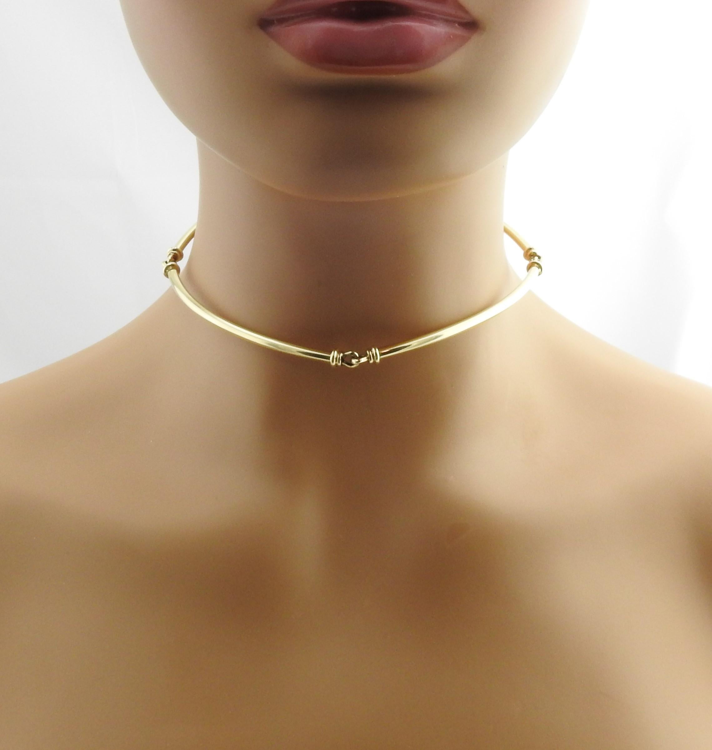 Tiffany & Co. 14 Karat Yellow Gold Bar Necklace Choker 2