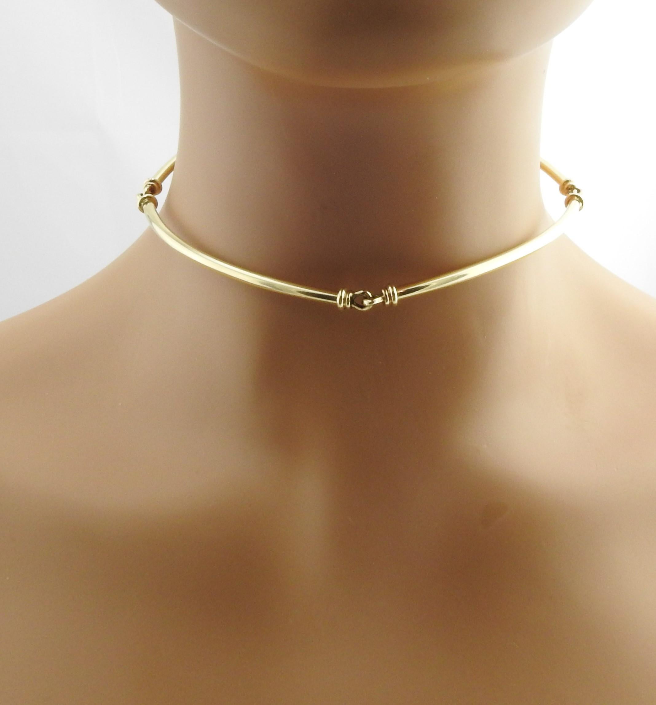 Tiffany & Co. 14 Karat Yellow Gold Bar Necklace Choker 3
