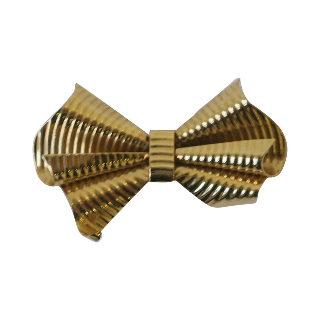 Tiffany & Co. 14-Karat Yellow Gold Bow Pin Brooch 6