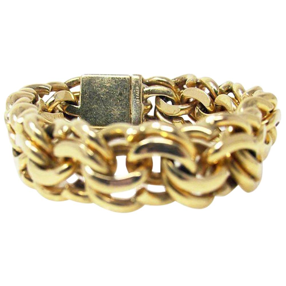 Tiffany & Co. 14 Karat Yellow Gold Charm Link Bracelet