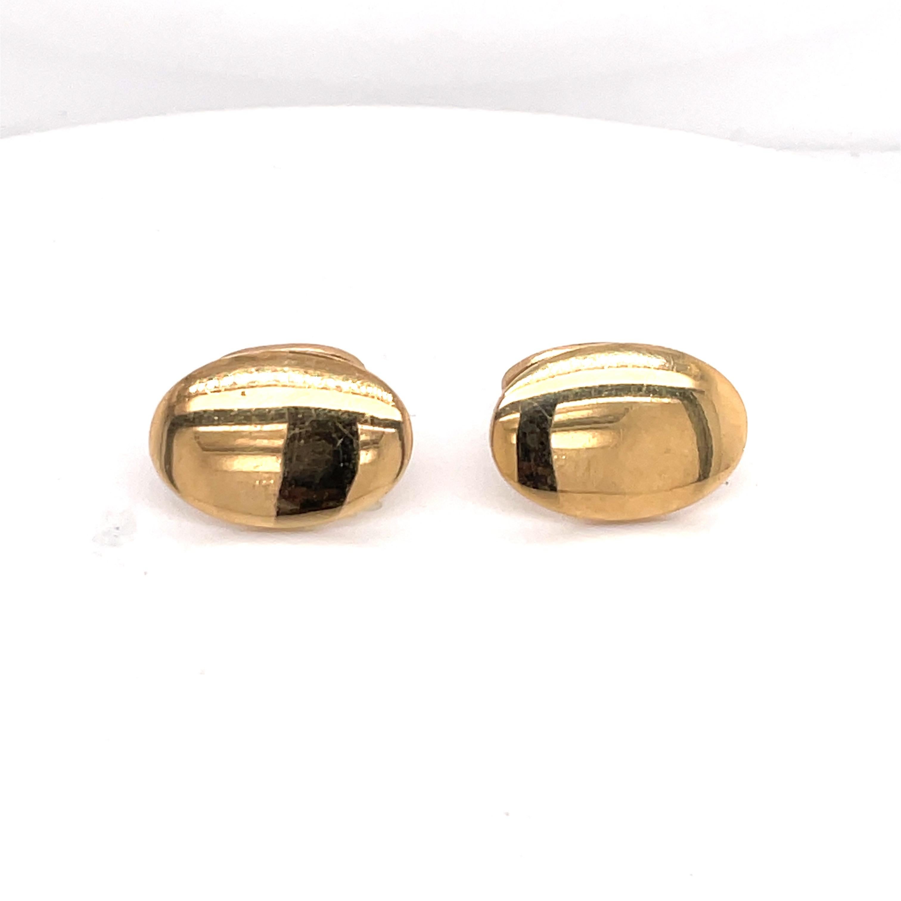 Tiffany & Co. 14 Karat Yellow Gold Cufflinks 9.9 Grams In Excellent Condition For Sale In New York, NY