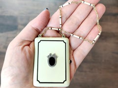 Tiffany & Co. 14 Karat Yellow Gold, Enamel and Diamond Compact