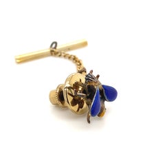 Tiffany & Co 14 Karat Yellow Gold Enamel Bee Insect Lapel Pin, Circa 1950