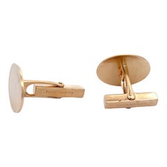 Tiffany & Co. 14 Karat Yellow Gold Estate Vintage Oval Engravable Cufflinks