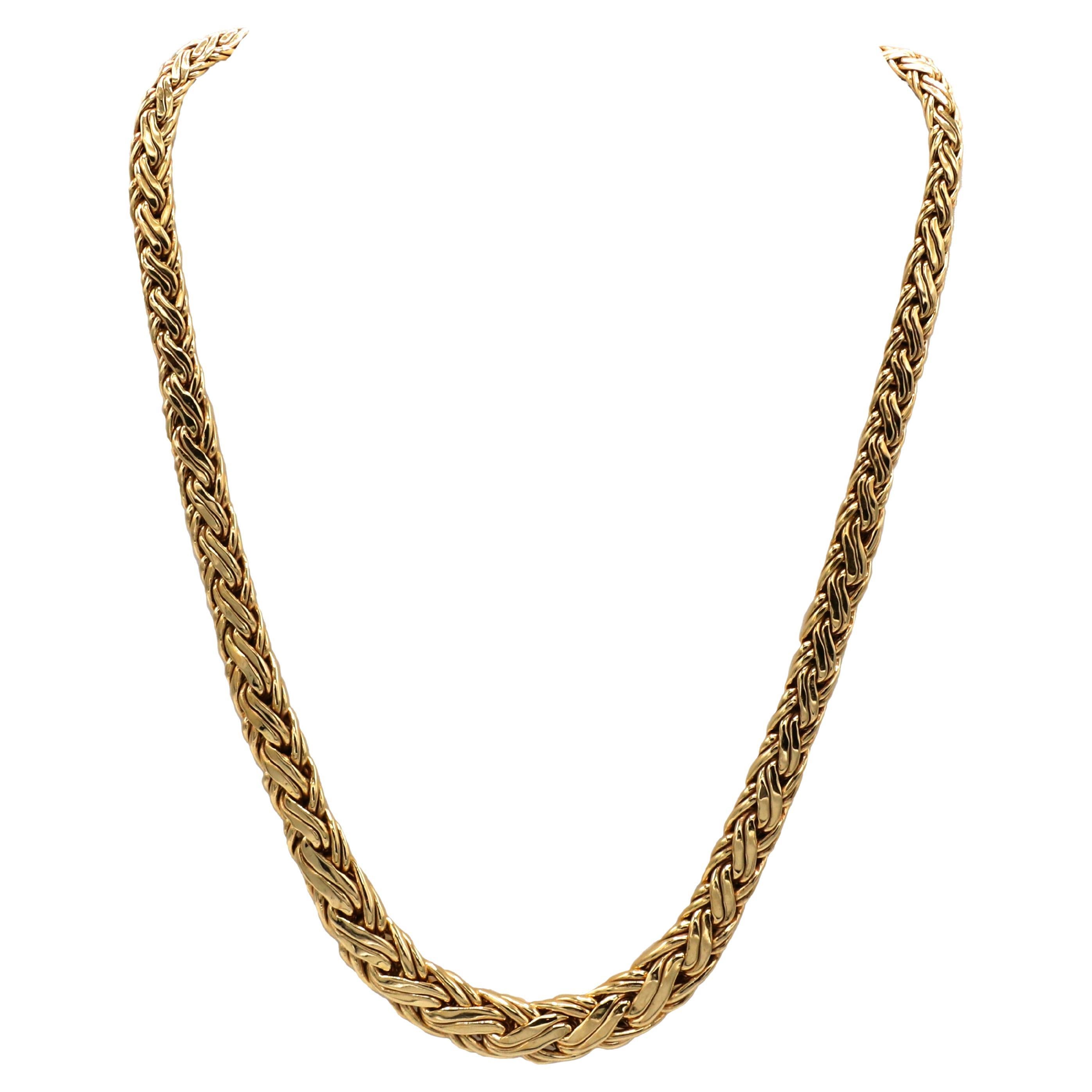 Tiffany & Co. 14 Karat Yellow Gold Graduated Woven Necklace