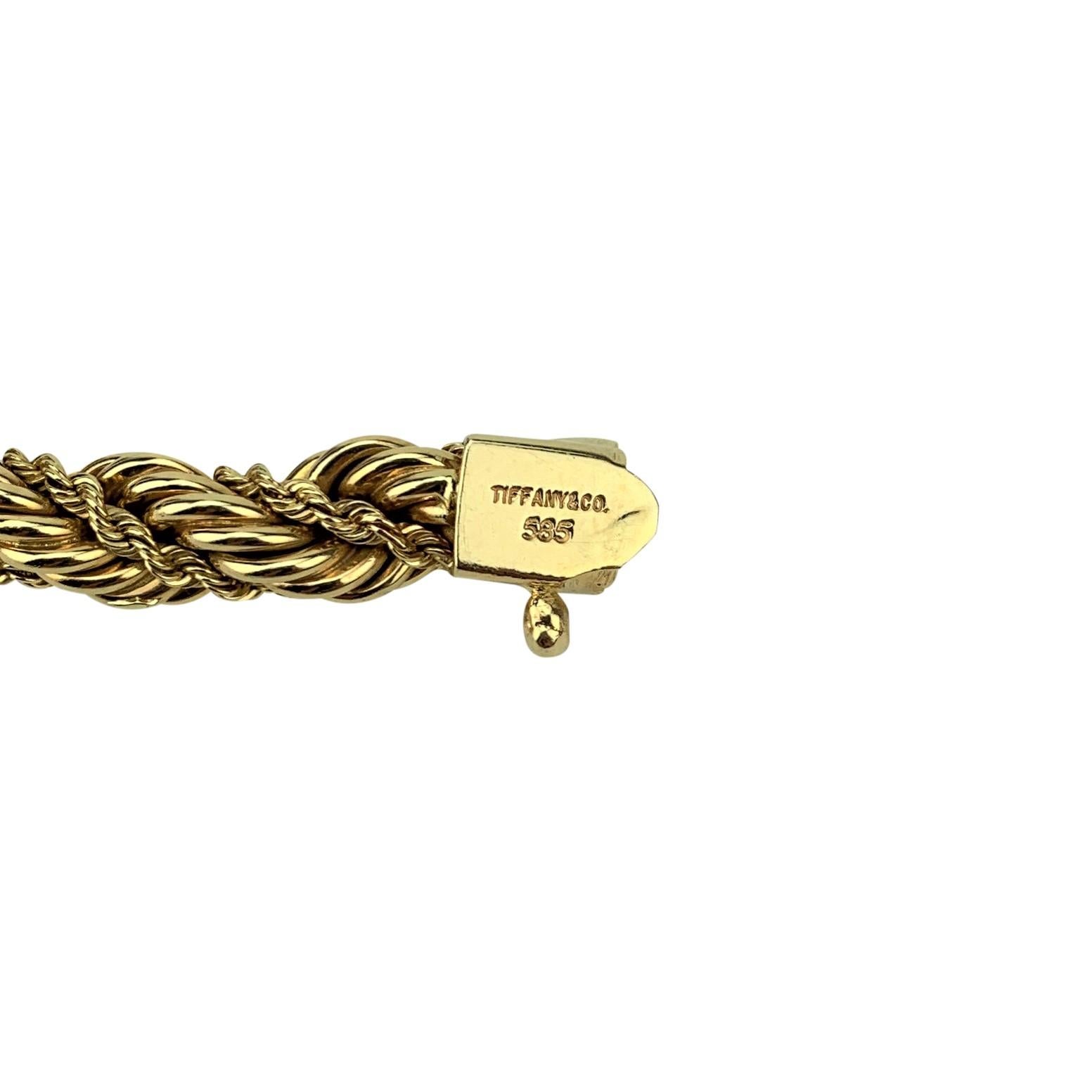 Tiffany & Co. 14 Karat Yellow Gold Ladies Rope Twist Bracelet 2