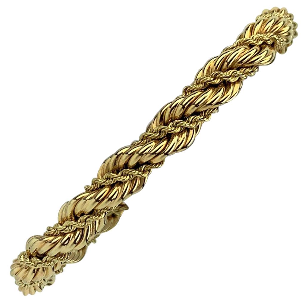 Tiffany & Co. 14 Karat Yellow Gold Ladies Rope Twist Bracelet