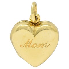 Tiffany & Co. 14 Karat Yellow Gold Mom Heart Locket Pendant