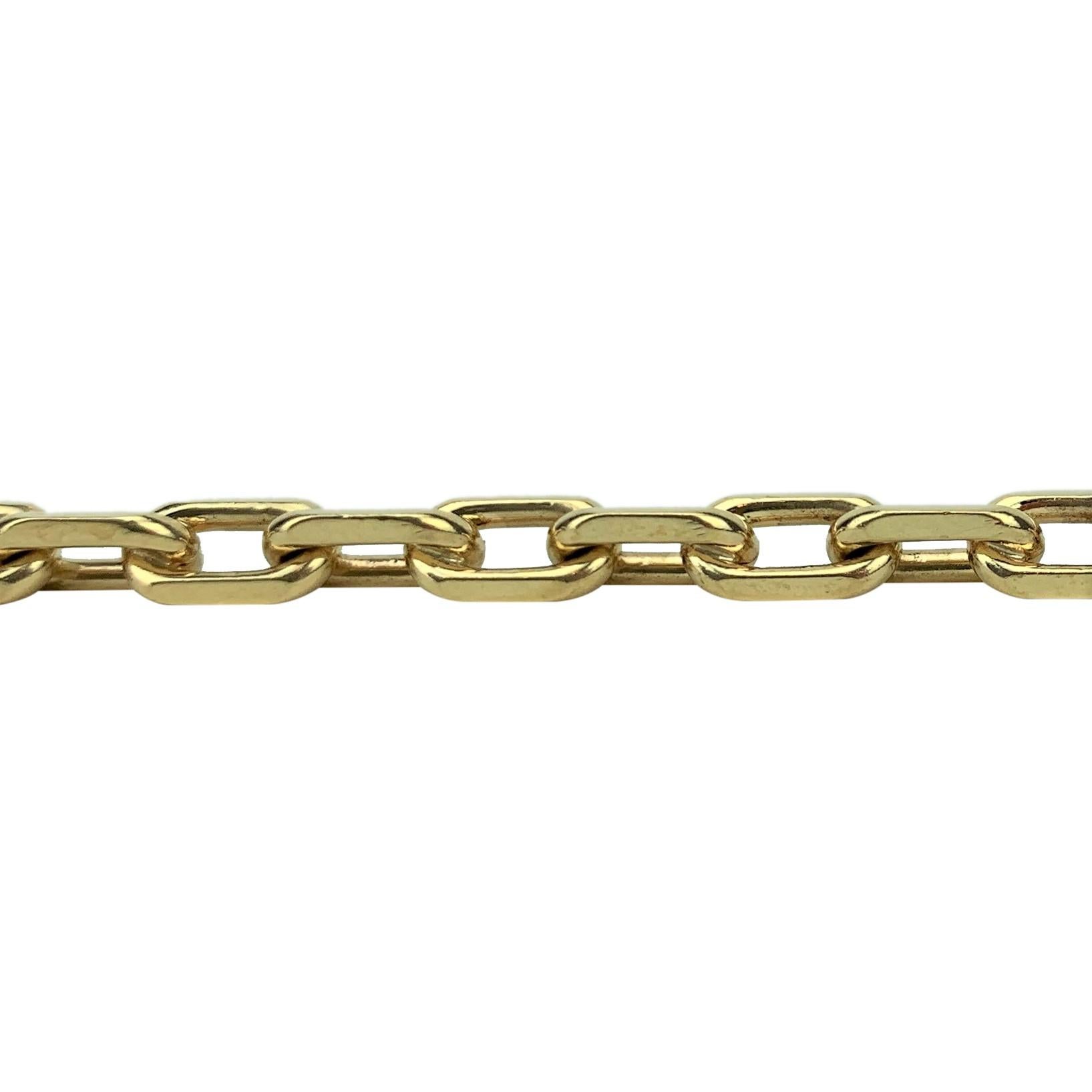 Tiffany & Co. 14 Karat Yellow Gold Oval Cable Link Bracelet In Good Condition In Guilford, CT