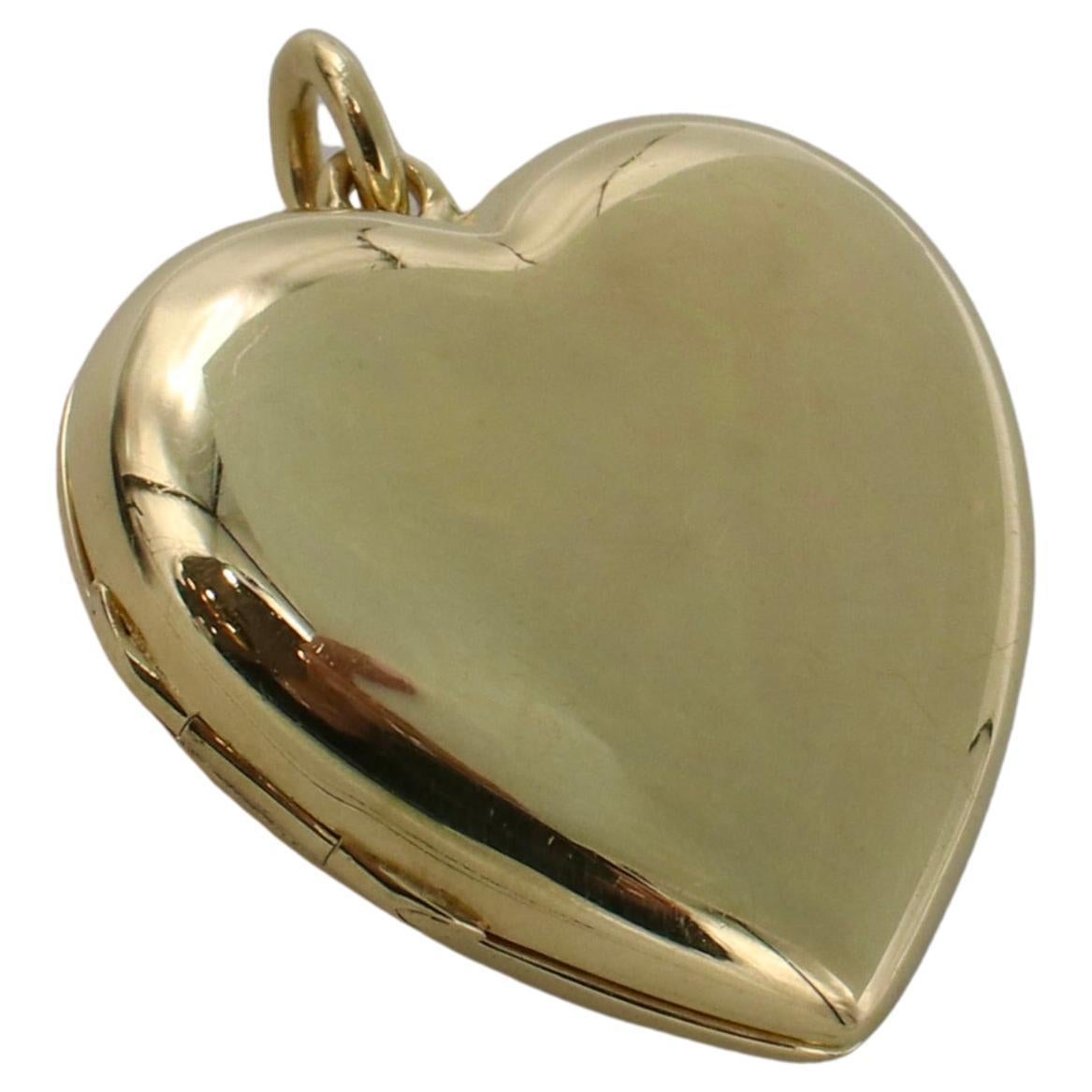Tiffany & Co. 14 Karat Yellow Gold Puffed Heart Locket Pendant Charm In Excellent Condition In  Baltimore, MD
