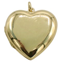 Tiffany & Co. 14 Karat Yellow Gold Puffed Heart Locket Pendant Charm