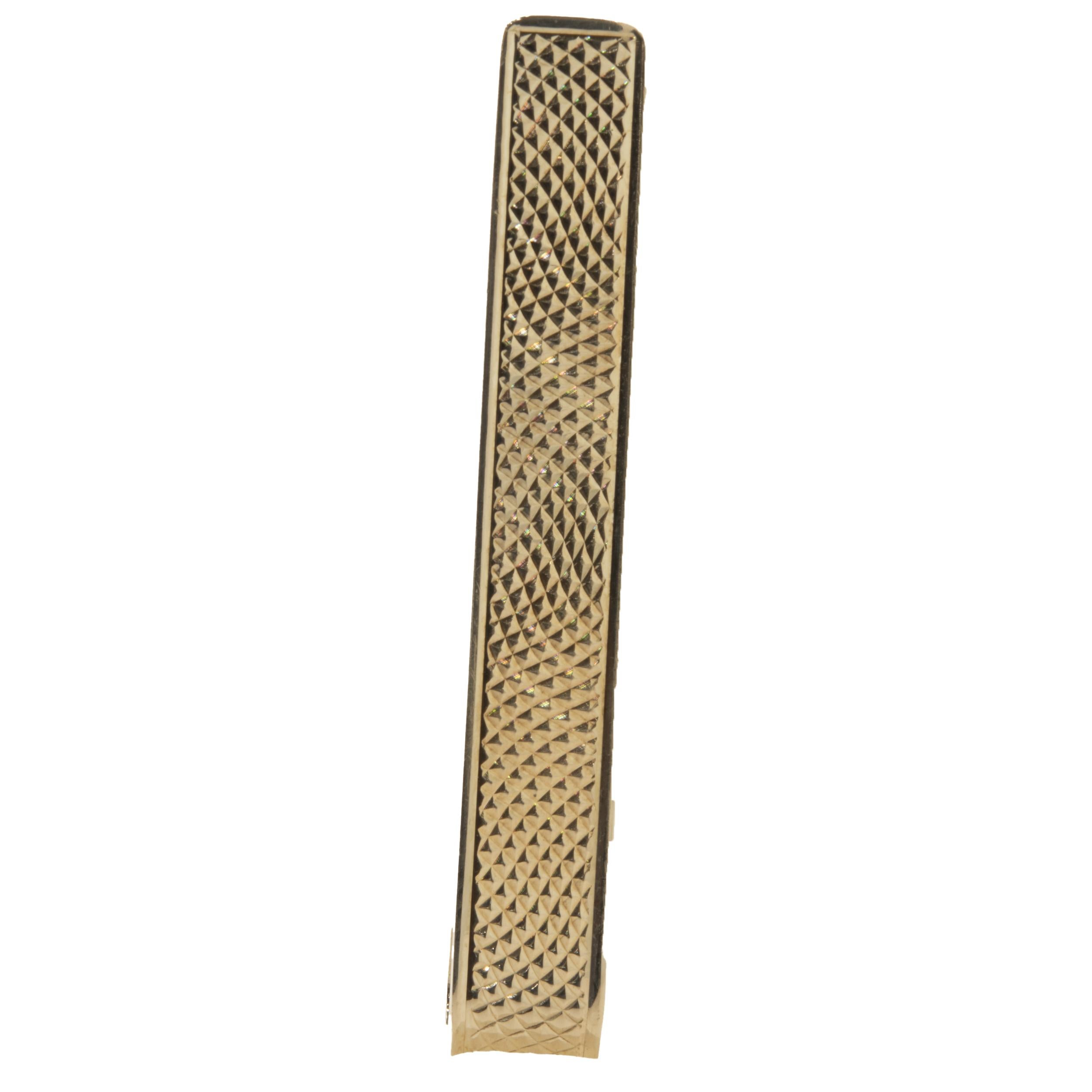 white gold tie bar