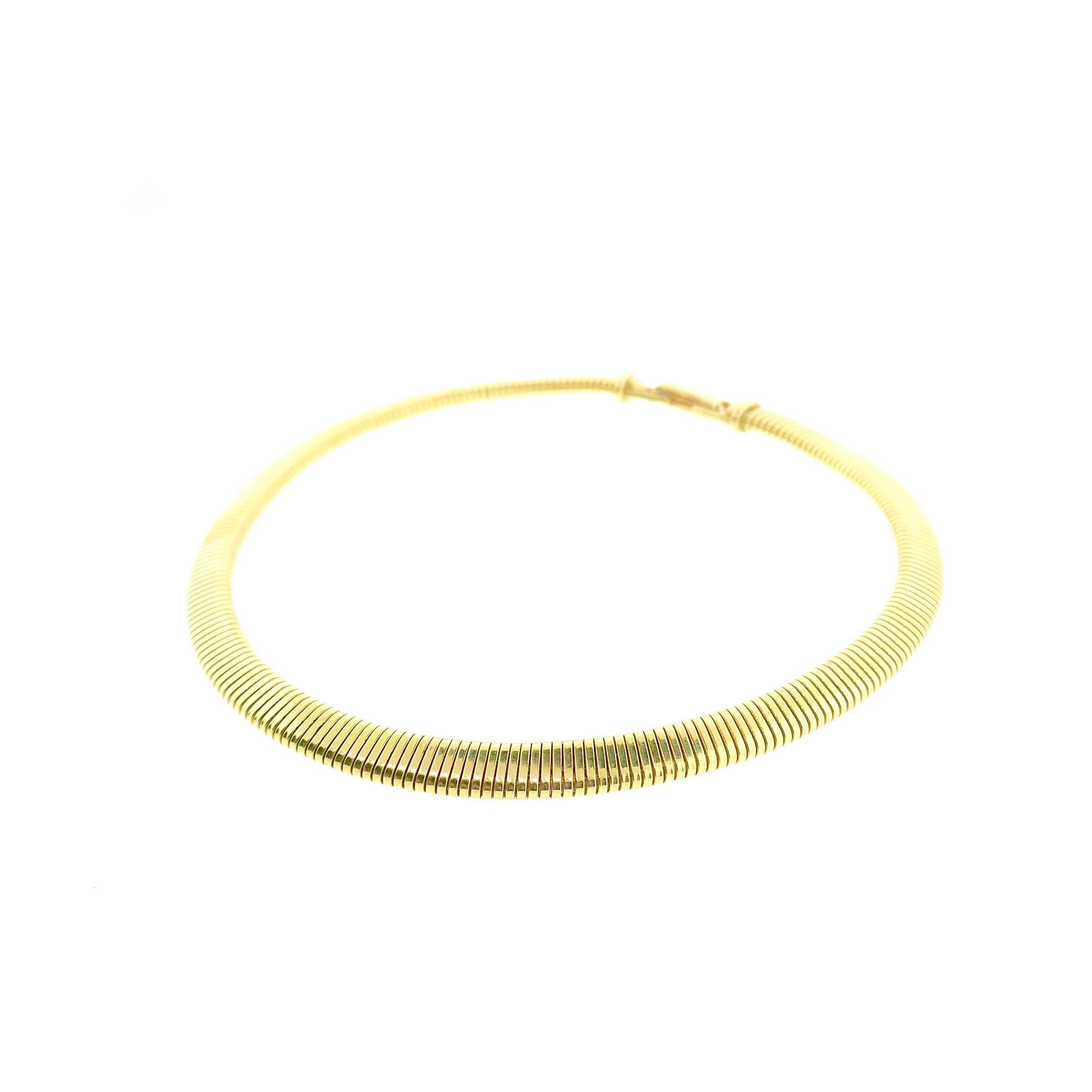 Tiffany & Co. 14 Karat Yellow Gold Tubogas Necklace In Excellent Condition In Beverly Hills, CA