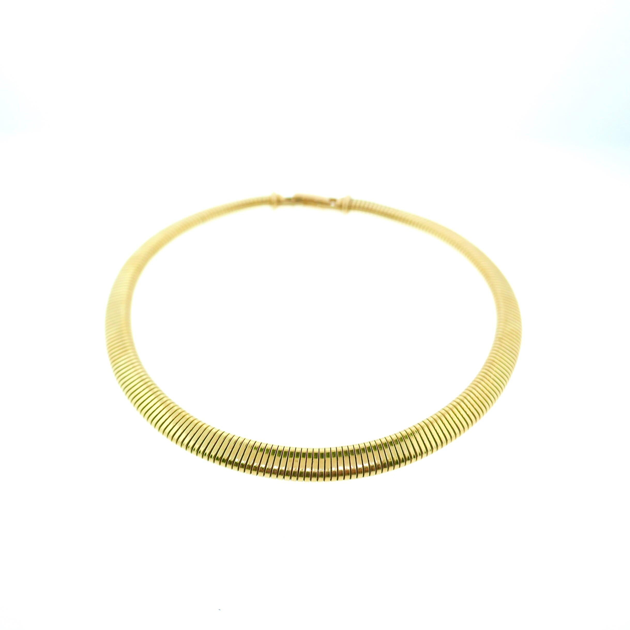 Tiffany & Co. 14 Karat Yellow Gold Tubogas Necklace 1