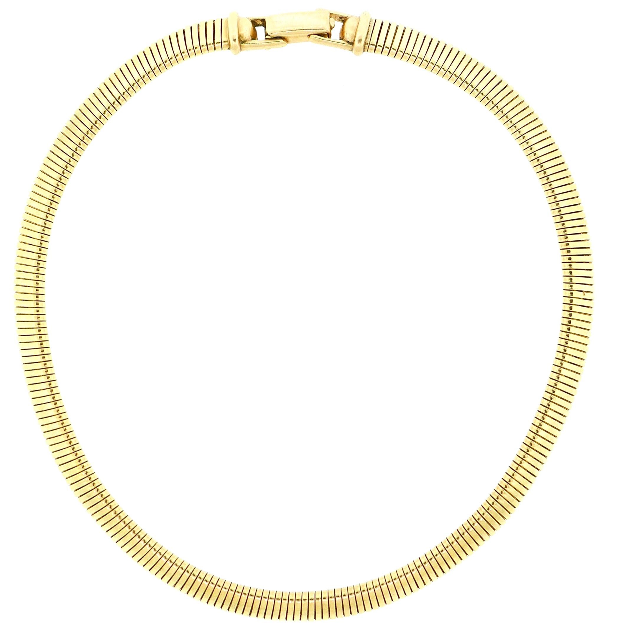 Tiffany & Co. 14 Karat Yellow Gold Tubogas Necklace