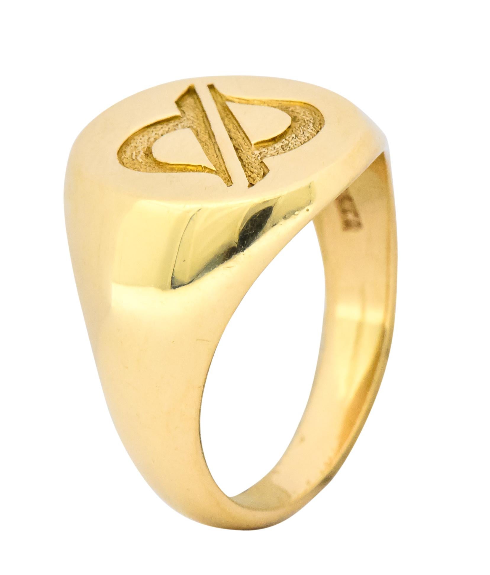 Tiffany & Co. Vintage 14 Karat Gold Unisex Zodiac Cancer Signet Ring 4
