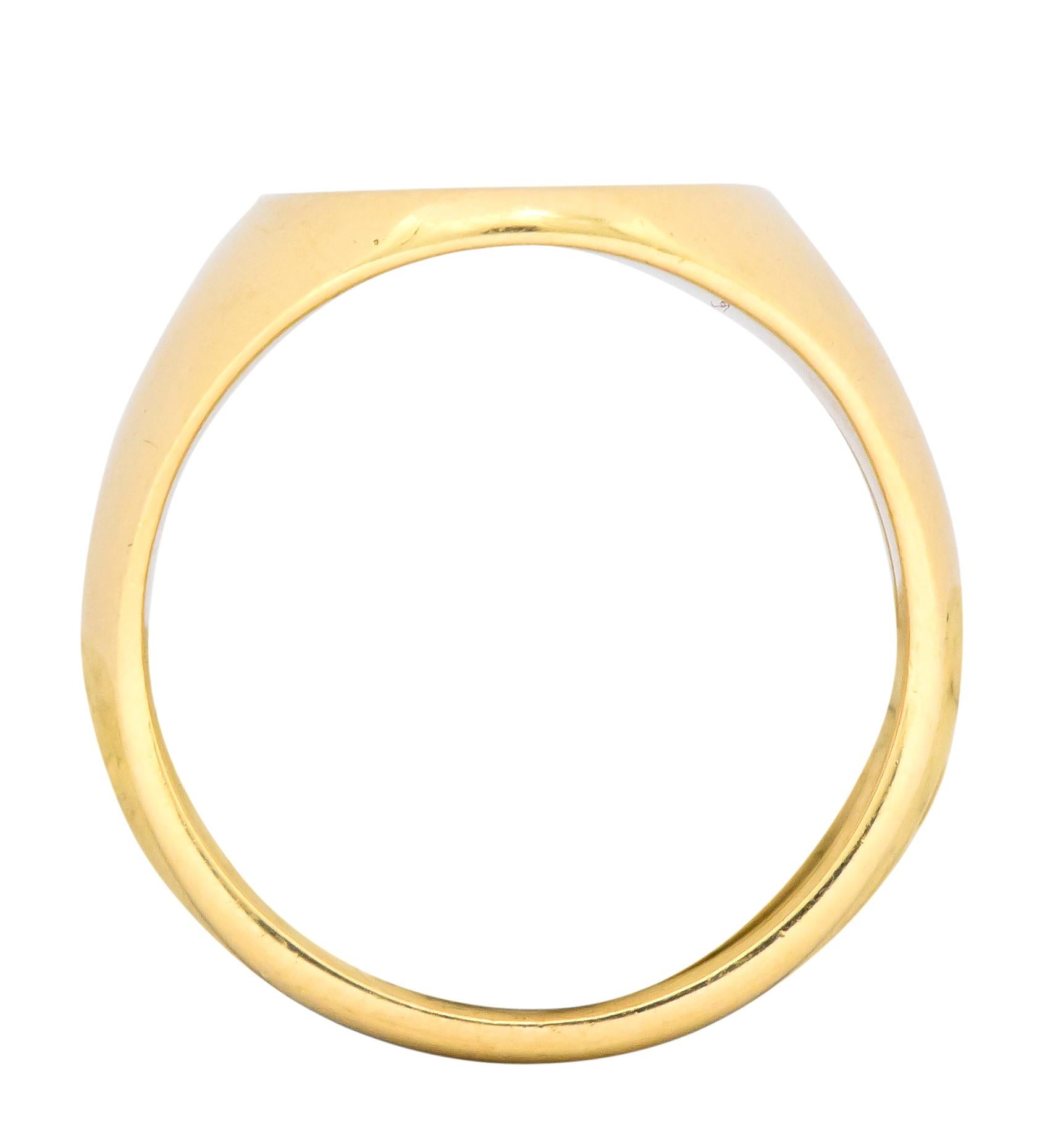 Tiffany & Co. Vintage 14 Karat Gold Unisex Zodiac Cancer Signet Ring 1