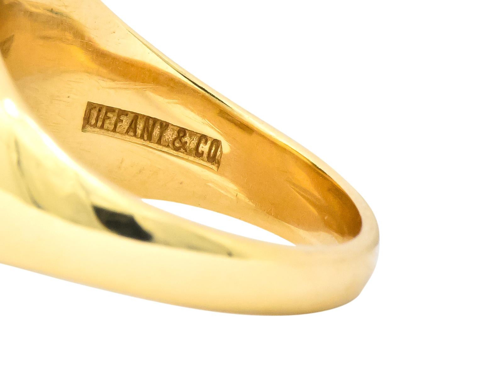 Tiffany & Co. Vintage 14 Karat Gold Unisex Zodiac Cancer Signet Ring 3