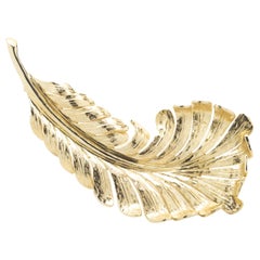 Tiffany & Co. 14 Karat Yellow Gold Vintage Feather Pin