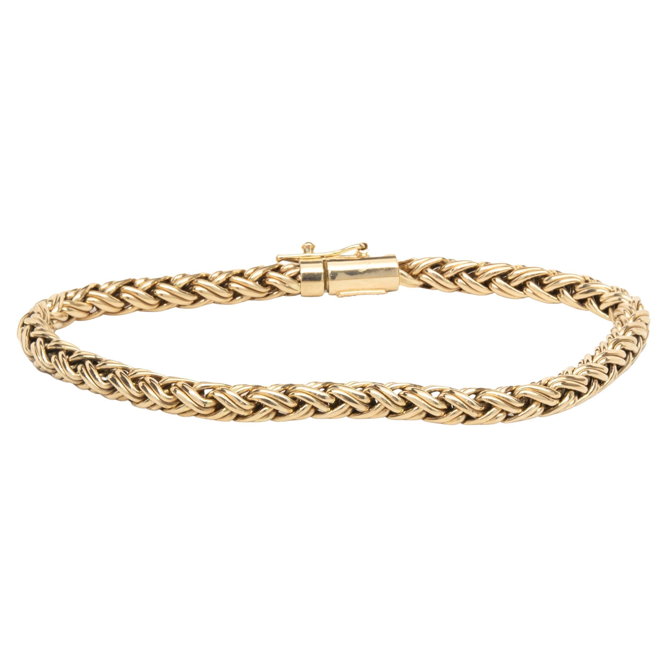 Tiffany & Co. 14 Karat Yellow Gold Wheat Bracelet