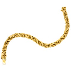 Tiffany & Co. 14 Karat Yellow Gold Wide Rope Twist Bracelet, circa 1970s