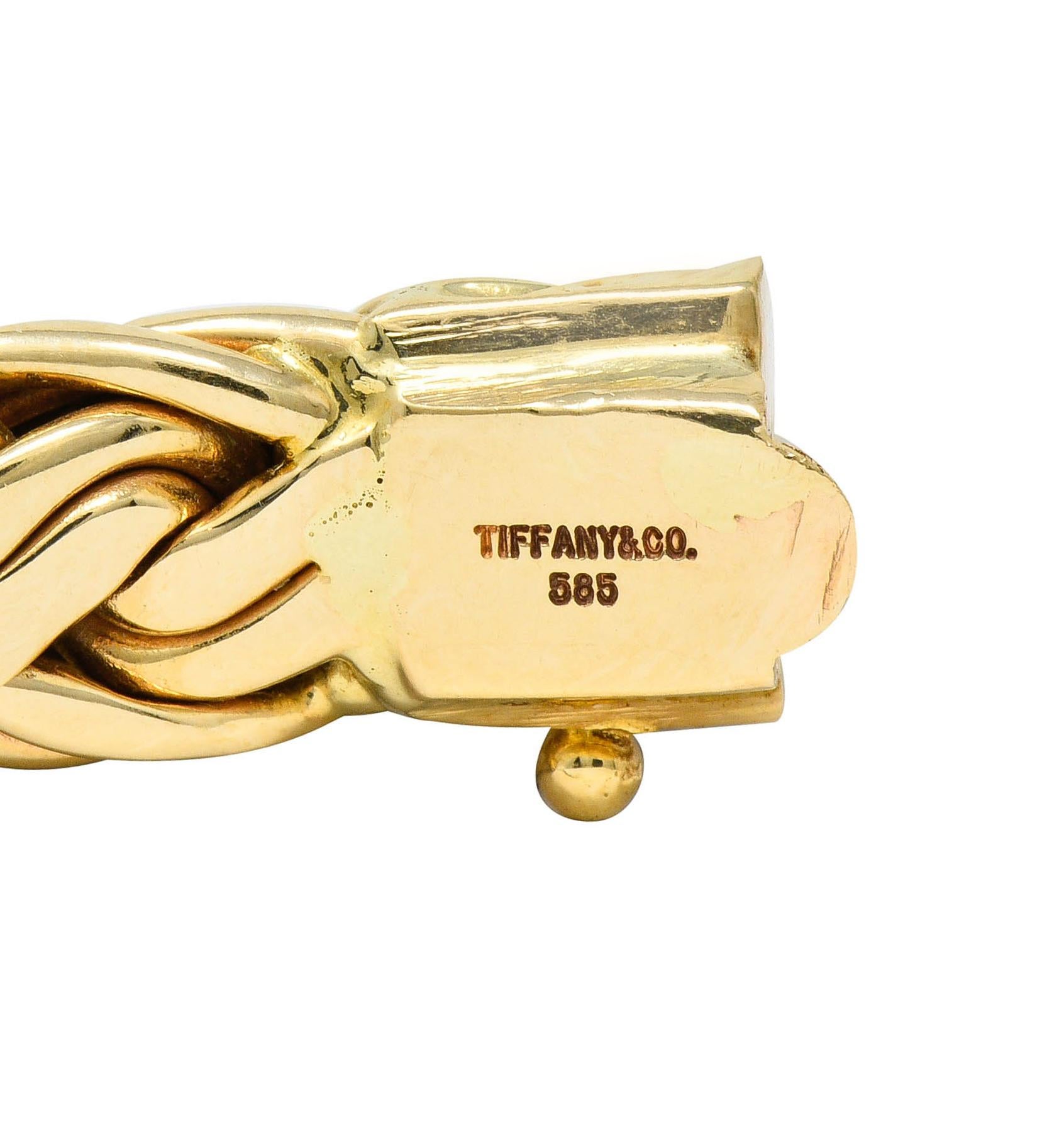 Tiffany & Co. 14 Karat Yellow Gold Woven Chain Bracelet, circa 1970 4