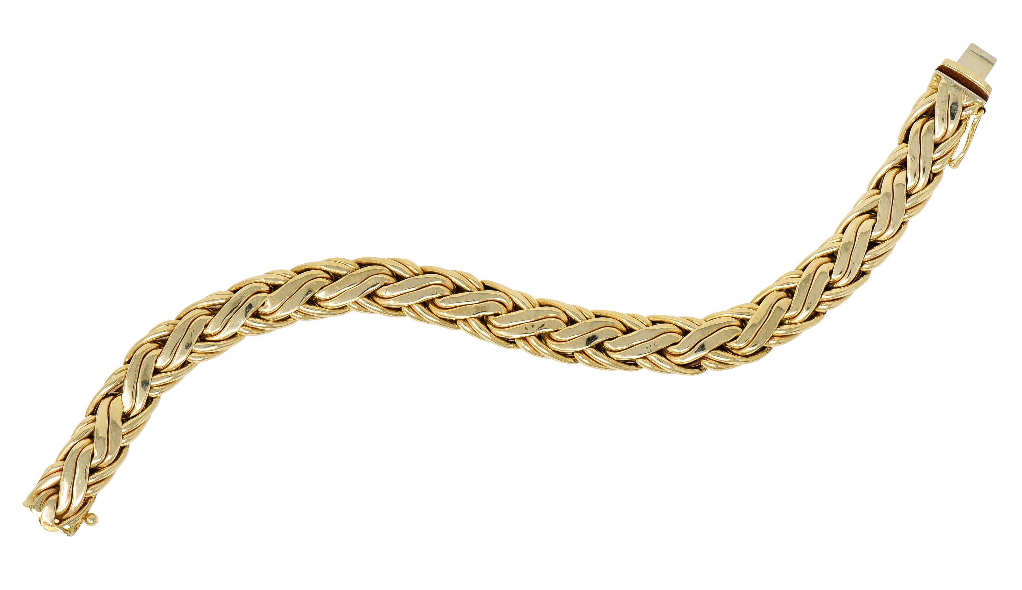 Tiffany & Co. 14 Karat Yellow Gold Woven Chain Bracelet, circa 1970 7