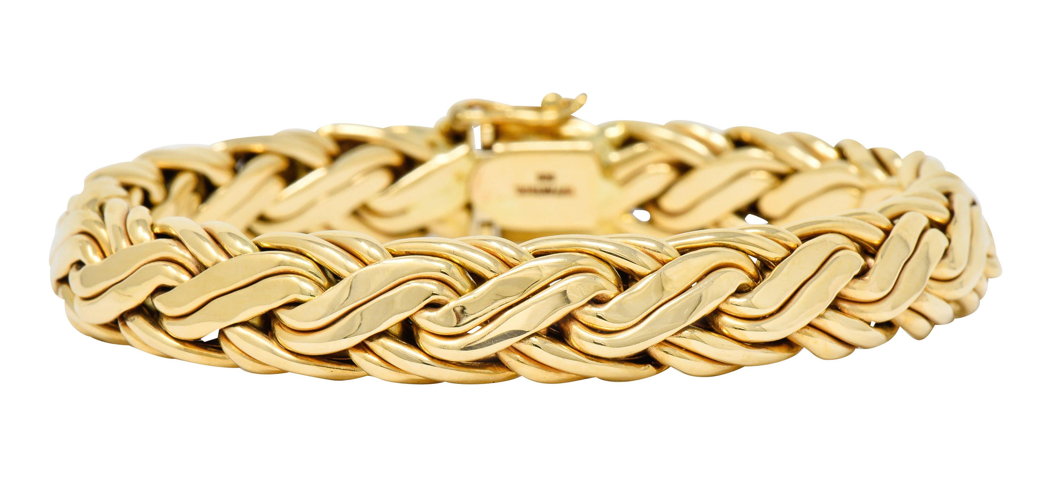 Contemporary Tiffany & Co. 14 Karat Yellow Gold Woven Chain Bracelet, circa 1970