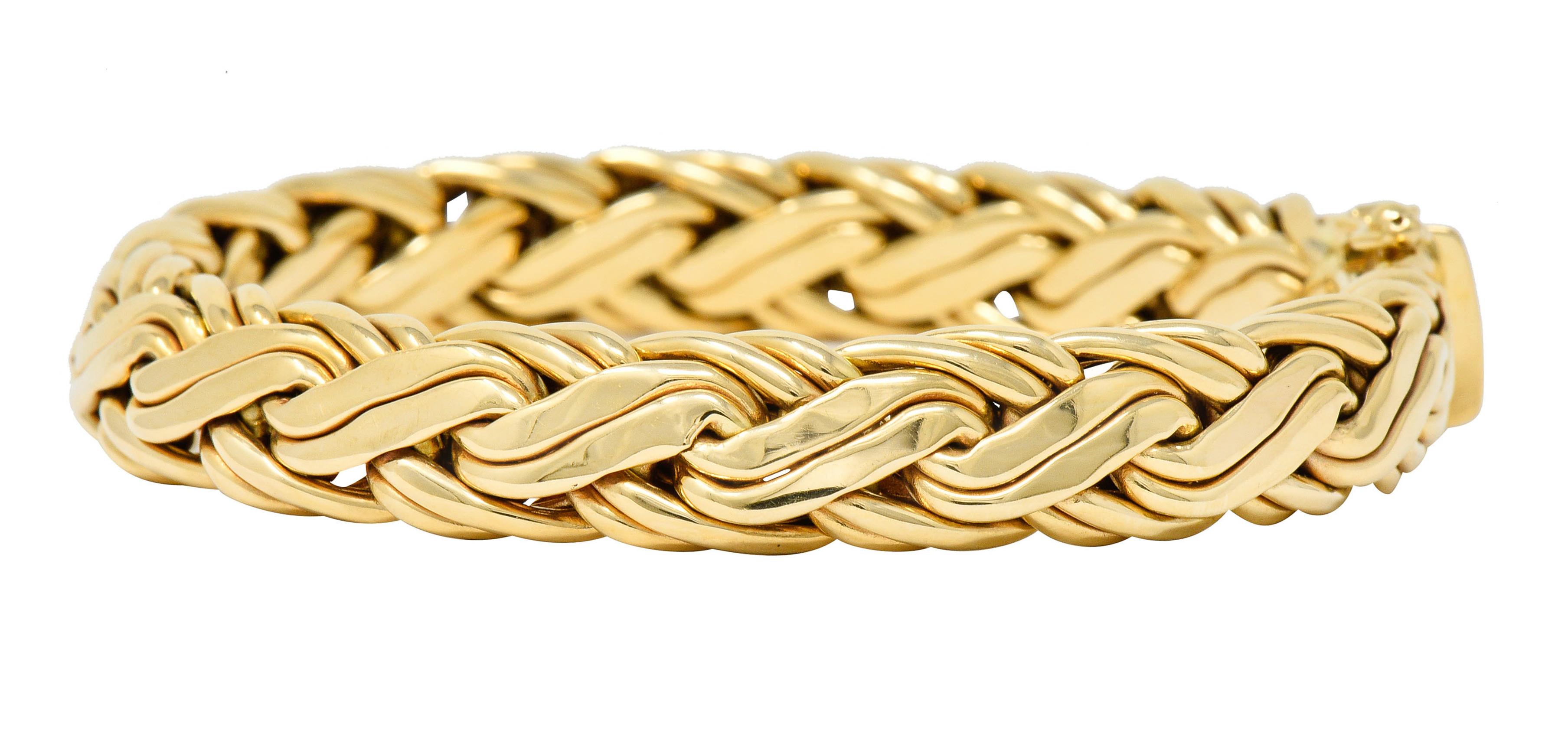 Tiffany & Co. 14 Karat Yellow Gold Woven Chain Bracelet, circa 1970 2