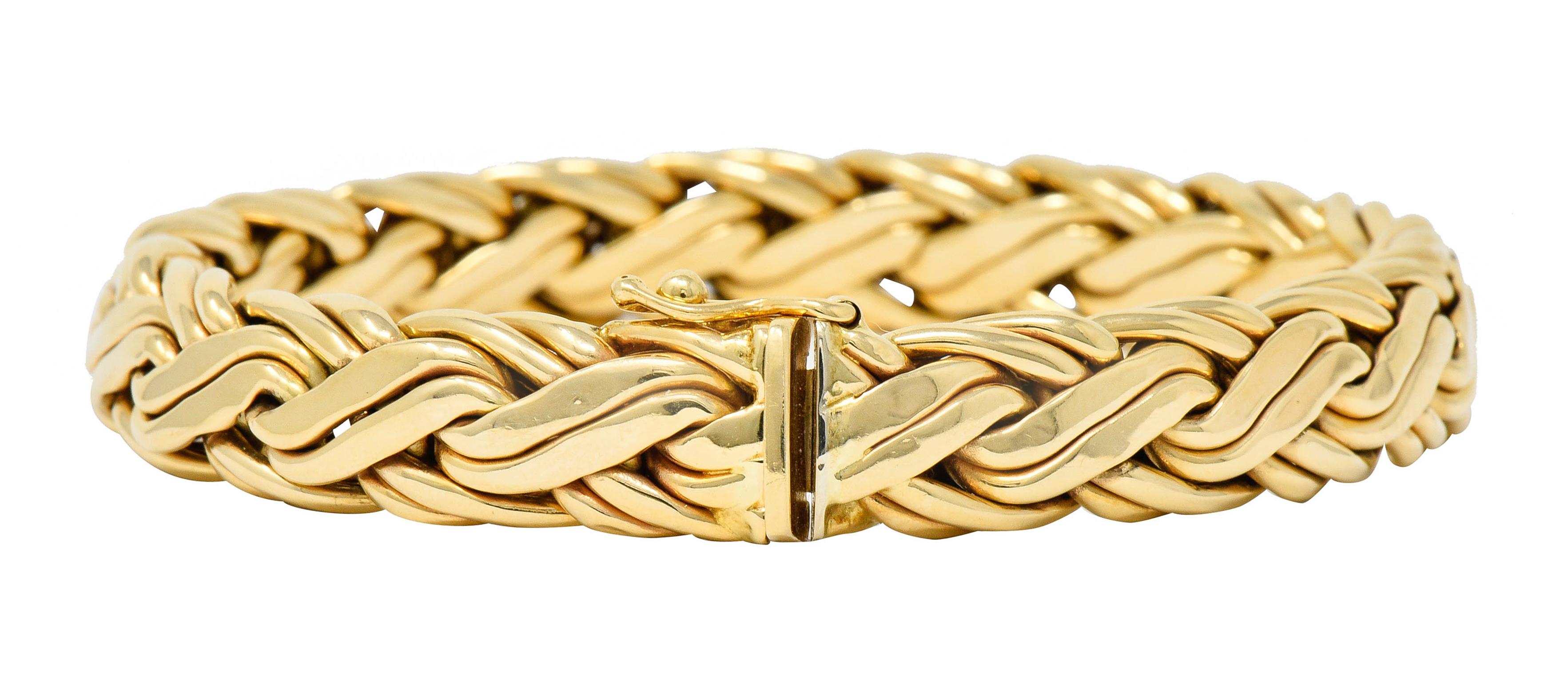 Tiffany & Co. 14 Karat Yellow Gold Woven Chain Bracelet, circa 1970 In Excellent Condition In Philadelphia, PA