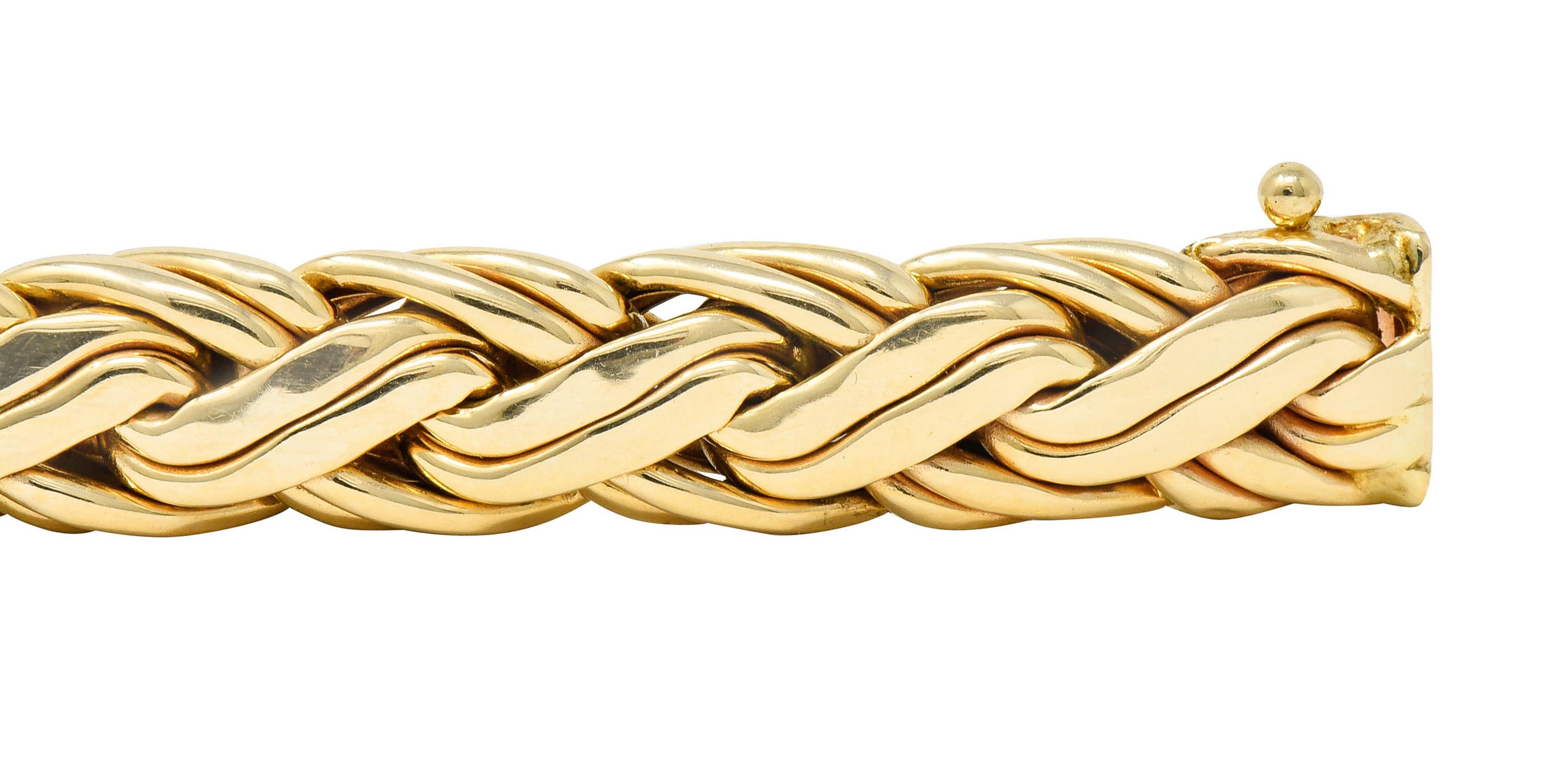 Tiffany & Co. 14 Karat Yellow Gold Woven Chain Bracelet, circa 1970 1