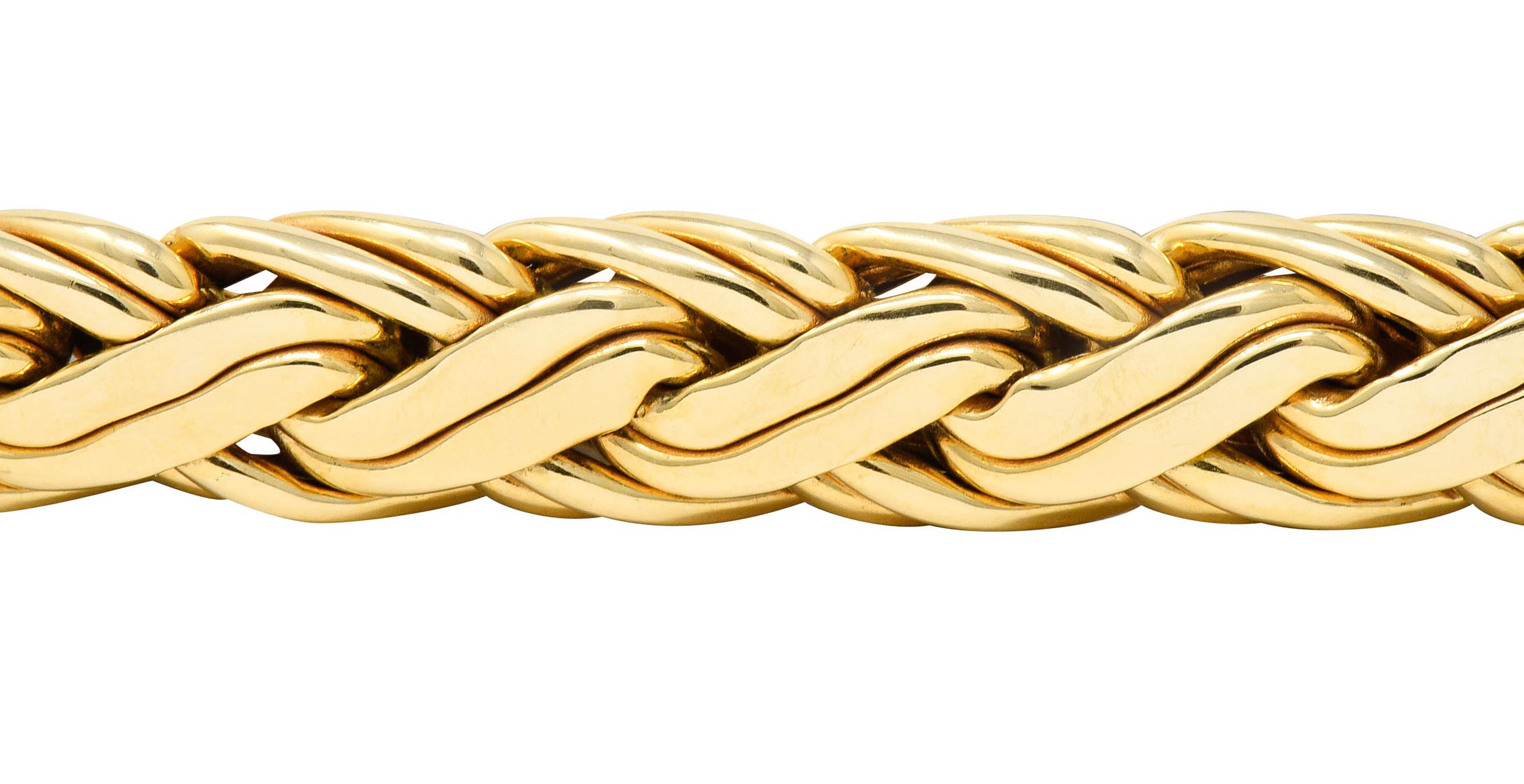 Tiffany & Co. 14 Karat Yellow Gold Woven Chain Bracelet, circa 1970 5