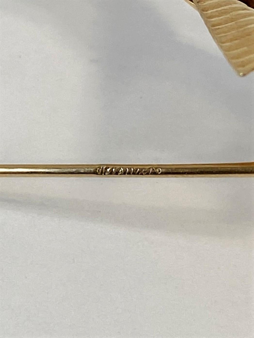 Tiffany & Co. 14-Karat Yellow Gold Bow Pin Brooch 5