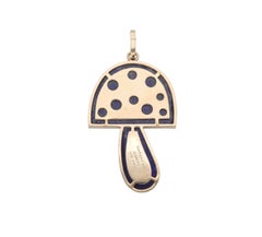 Tiffany & Co. 14 kt. Yellow Gold Lapis Diamond Mushroom Pendant