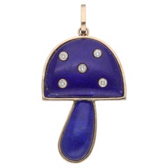 Tiffany & Co. 14 kt. Gelbgold Lapis-Diamant-Pilz-Anhänger