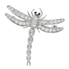 Tiffany & Co. 1::40 Carat Diamant Platine Tiffany Enchanted Dragonfly Pedant Pin