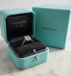 Tiffany & Co. 1.40 Carat Soleste Emerald Cut Diamond Platinum Engagement Ring