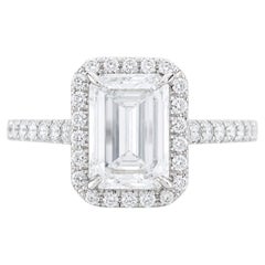 Tiffany & Co. 1.40 Carat Soleste Emerald Cut Diamond Platinum Engagement Ring