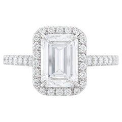 Tiffany & Co. 1.40 Carat Soleste Emerald Cut Diamond Platinum Engagement Ring
