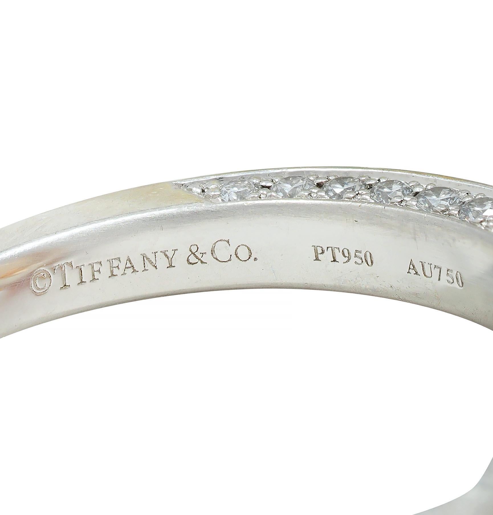 Tiffany & Co. 14.02 CTW No Heat Ceylon Golden Pink Sapphire Diamond Halo Ring 4