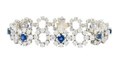 Tiffany & Co. 14.16 Carat Diamond Sapphire Platinum Cluster Link Bracelet